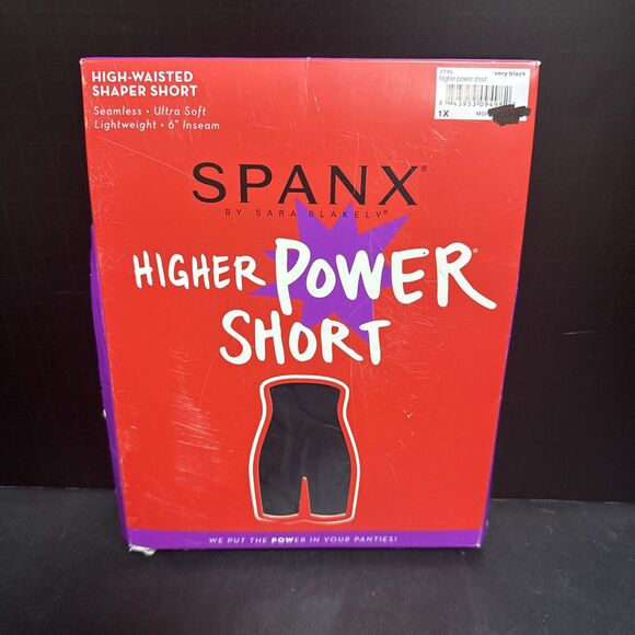 Spanx Women Higher Power Short High Waisted Shaper Short Size 1X Black Soft - Picture 1 of 2